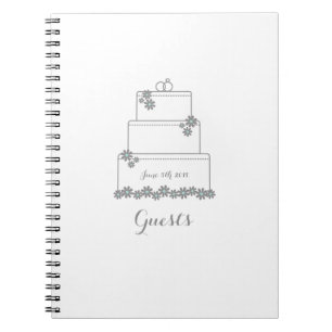 Livre d'invité blanc de gâteau de mariage