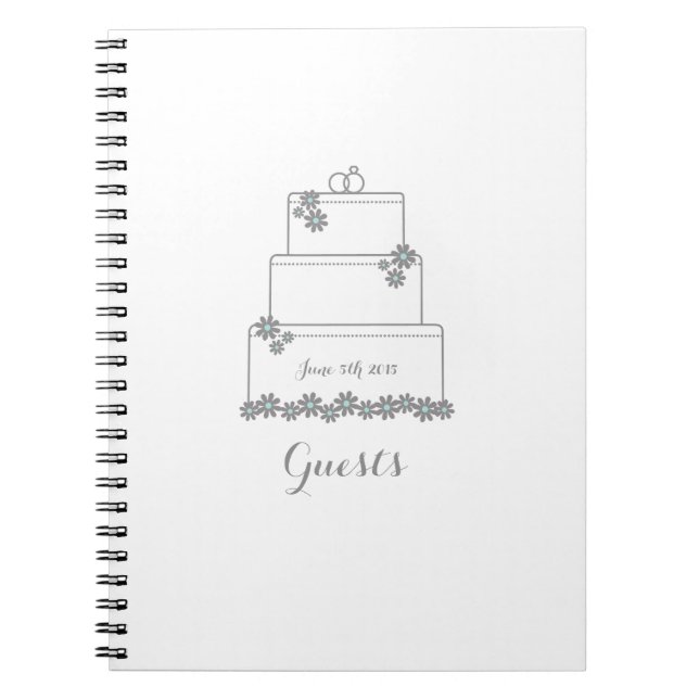 Livre d'invité blanc de gâteau de mariage (Devant)