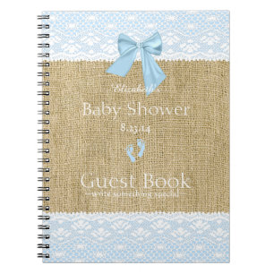 Livre d'invité bleu de baby shower d'arc d'image