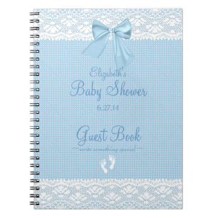 Livre d'invité bleu de baby shower d'arc d'image