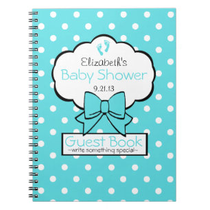 Livre d'invité bleu de baby shower de point de