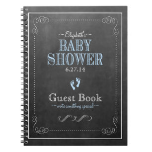 Livre d'invité bleu de baby shower de tableau de