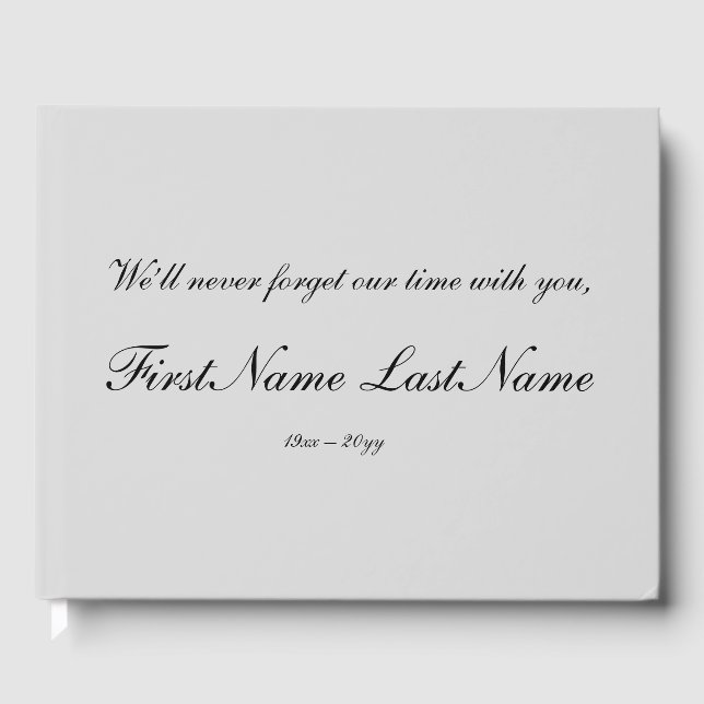 Livre d'invité commémoratif basique et discret (Recto)