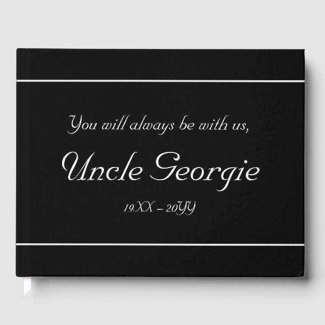 Livre d'invité commémoratif minimal et conservateu (Recto)