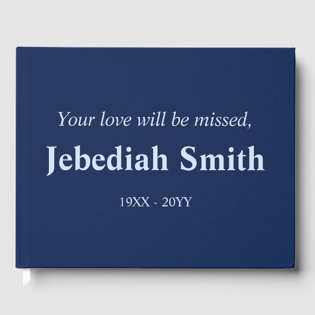 Livre d'invité commémoratif minimal et en deuil (Recto)