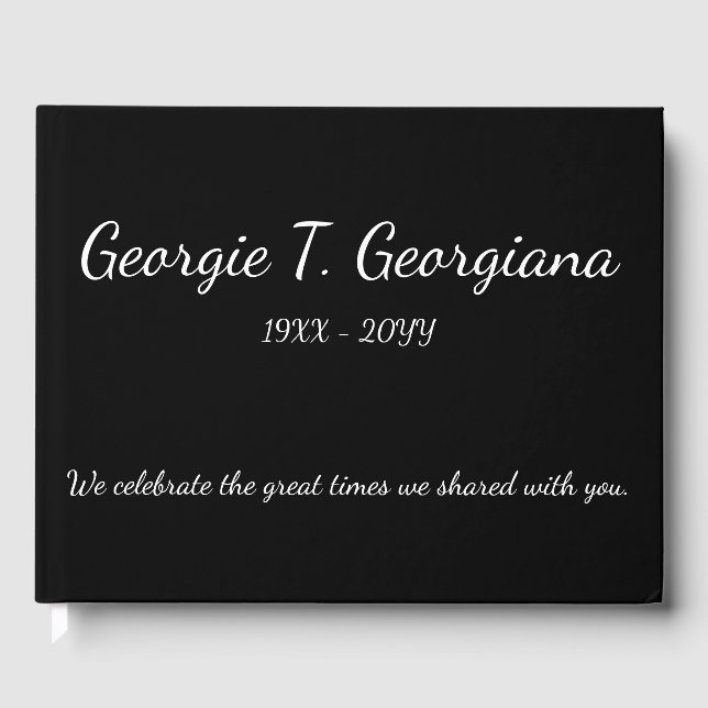 Livre d'invité commémoratif simple et Customisé (Recto)