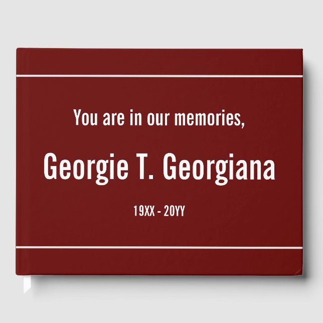 Livre d'invité commémoratif sobre et ordinaire (Recto)