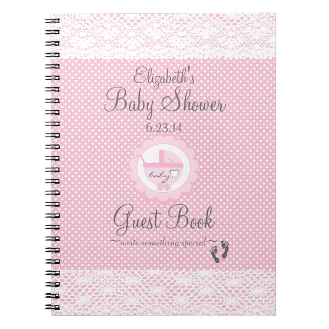 Livre d'invité de baby shower avec les points (Devant)