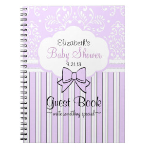 Livre d'invité de baby shower en damassé de