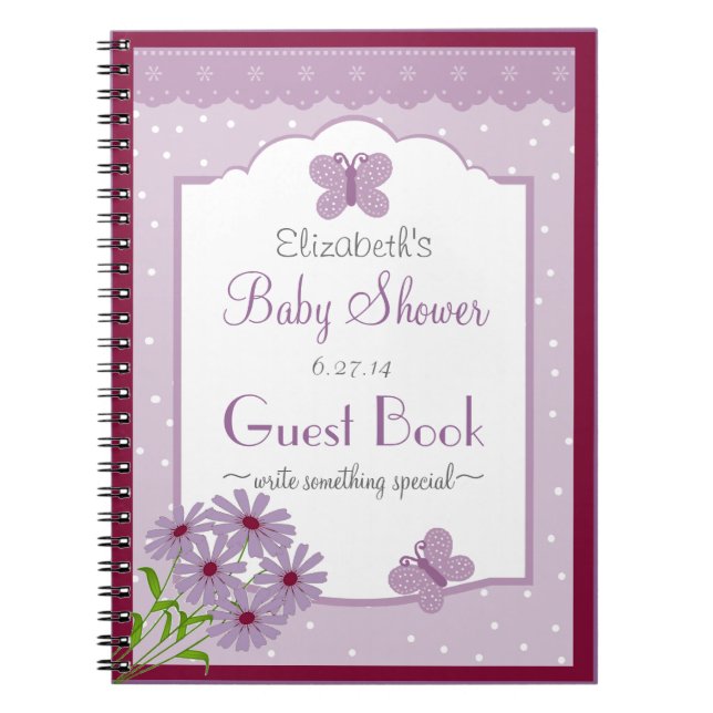 Livre d'invité de douche de Papillon-Bébé de (Devant)