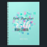 Livre d'invité de fête d'anniversaire d'Aqua de<br><div class="desc">Soixante-quinzième livre d'invité personnalisable de célébration d'anniversaire avec de petits carrés dans des couleurs en pastel. La couleur d'arrière - plan (aqua) est personnalisable et marquante avec des lettres aussi.</div>