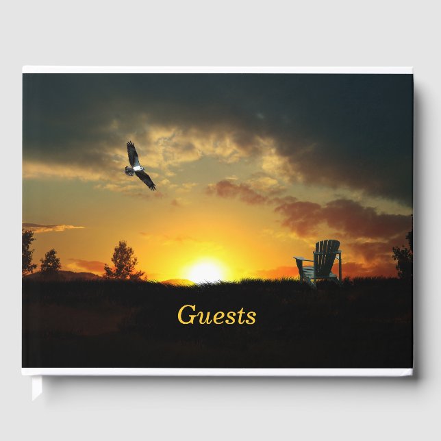 Livre d'invité de Grassy Meadow Yellow Sunset (Recto)