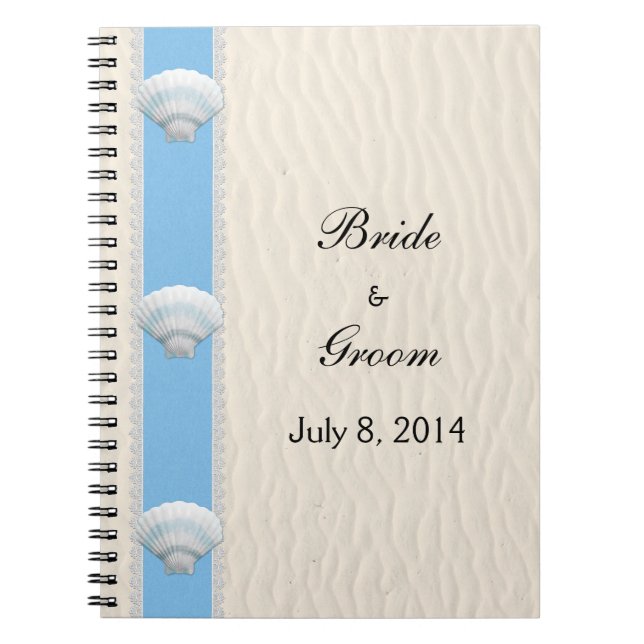 Livre d'invité de mariage de plage de coquillage (Devant)