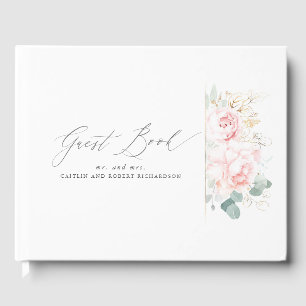 Livre d'invité de mariage rose floral