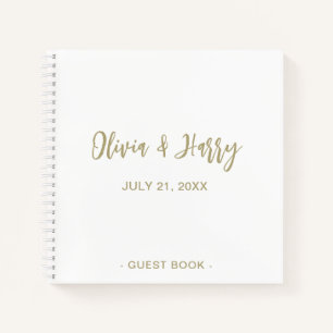 Livre d'invité de mariage simple et élégant Blan