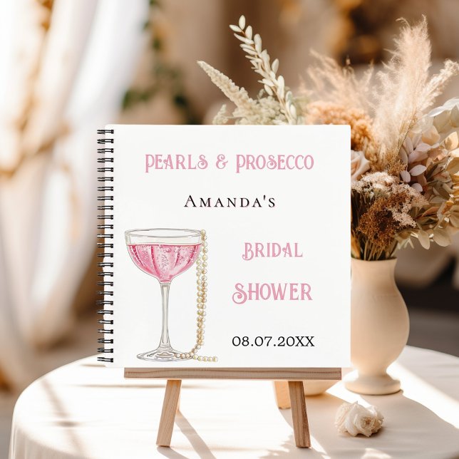 Livre d'invité douche nuptiale perle rose (Créateur téléchargé)