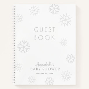 Livre d'invité du Baby shower de flocon de neige g
