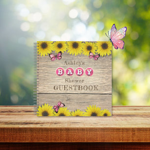 Livre d'invité du Baby shower de papillon rose de