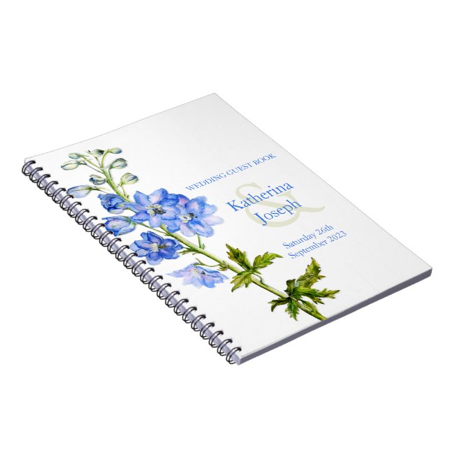 Livre d'invité du mariage bleu Delphinium (Côté Droit)