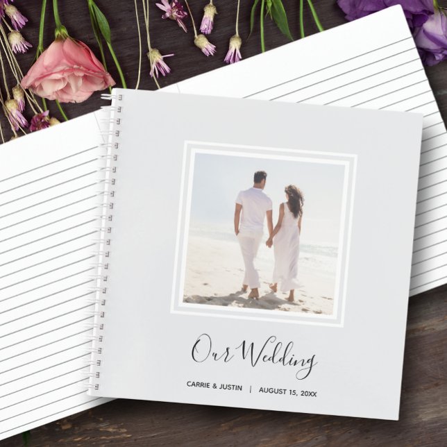 Livre d'invité du Mariage photo moderne (Choose SOFT or HARD cover and the inside page style.)