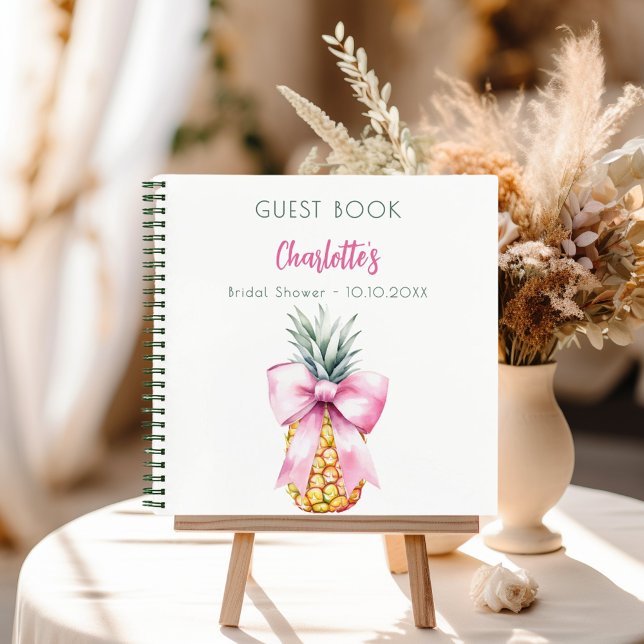 Livre d'invité Fête des mariées arc rose ananas (Créateur téléchargé)