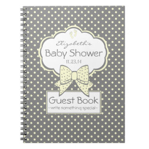 Livre d'invité jaune et gris de baby shower