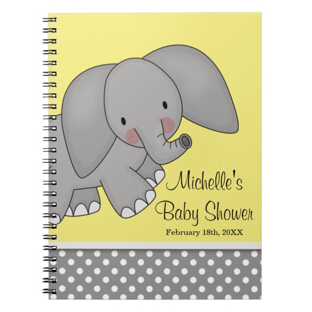 Livre d'invité jaune mignon de baby shower (Devant)