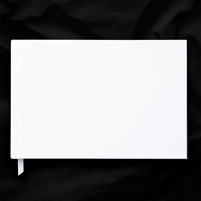 Livre d'invité Mariage blanc blanc blanc blanc bla (Plain white wedding guest book on black background)