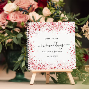 Livre d'invité mariage blanc rouge parties scintil