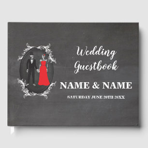 Livre d'invité mariage Chalk Skeletons Skuls