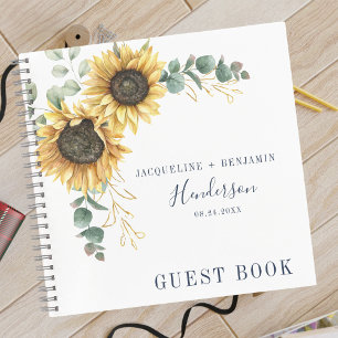 Livre d'invité Mariage de fleurs de tournesol Euca
