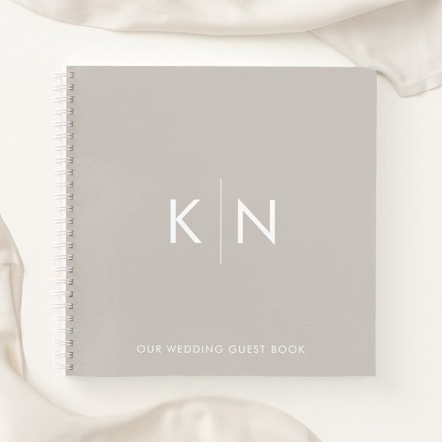 Livre d'invité Mariage de monogramme ultra-minimal (Créateur téléchargé)