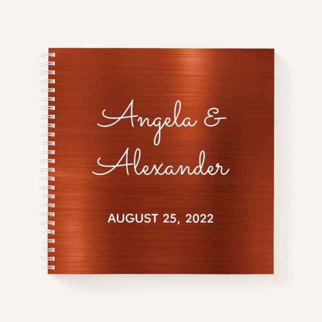 Livre d'invité Mariage de Terracotta Shimmer Ombre (Devant)