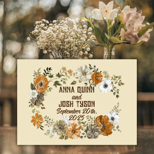 Livre d'invité Mariage des fleurs rustiques toniqu