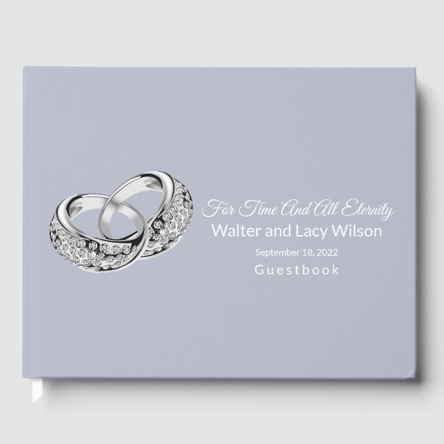 Livre d'invité mariage - Dusty Blue Guest Book (Recto)