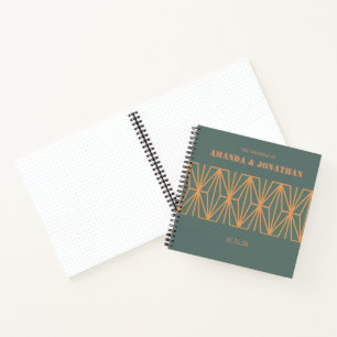 Livre d'invité Mariage Orange Design personnalisé