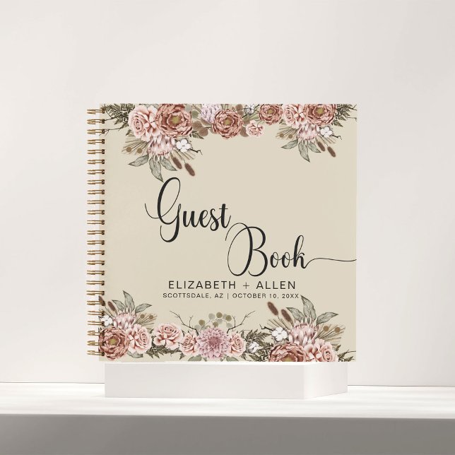 Livre d'invité Mariage personnalisé Boho naturel (Créateur téléchargé)