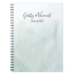 Livre d'invité Mariage sur les cristaux bleus de g