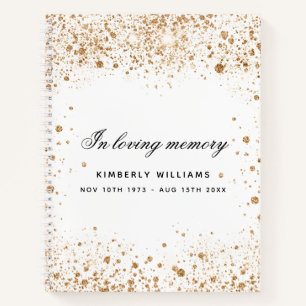 Livre d'invité mémorial or blanc parties scintilla