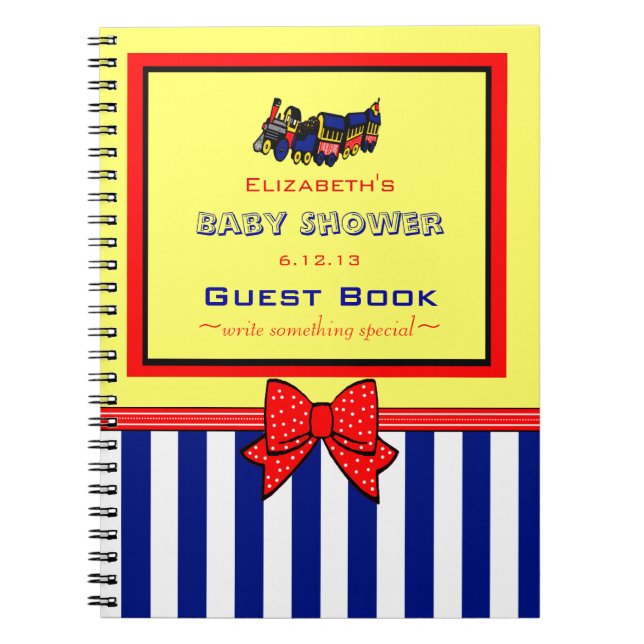 Livre d'invité mignon de baby shower de train de (Devant)