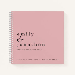 Livre d'invité minimaliste Dusty Pink Mariage