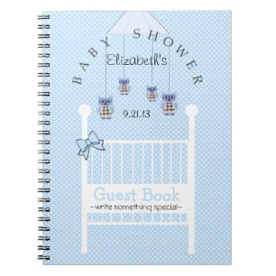 Livre d'invité mobile de baby shower de hibou ble