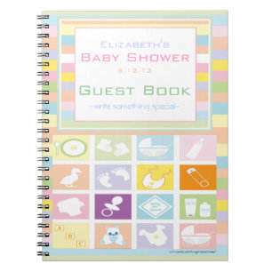 Livre d'invité moderne coloré de baby shower