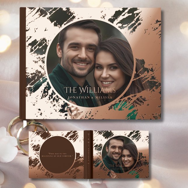 Livre d'invité Moody Brown Elegant Foil Guestbooks (Créateur téléchargé)