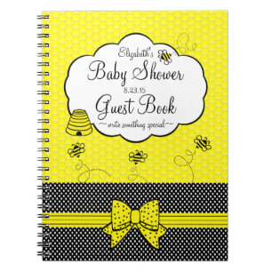 Livre d'invité orienté de baby shower d'abeille
