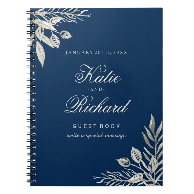 Livre d'invité personnalisable de mariage d'hiver (Devant)