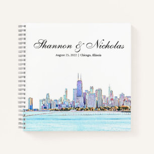 Livre d'invité personnalisé Chicago Skyline