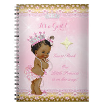 Livre d'invité Princesse Baby shower rose Ethnic G