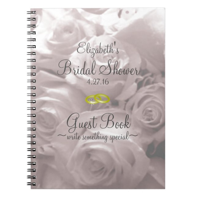 Livre d'invité Rose-Nuptiale de douche (Devant)