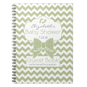 Livre d'invité sage et blanc de baby shower de